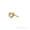 316L SURGICAL STEEL THREADLESS PUSH IN CZ HEART TOP PART